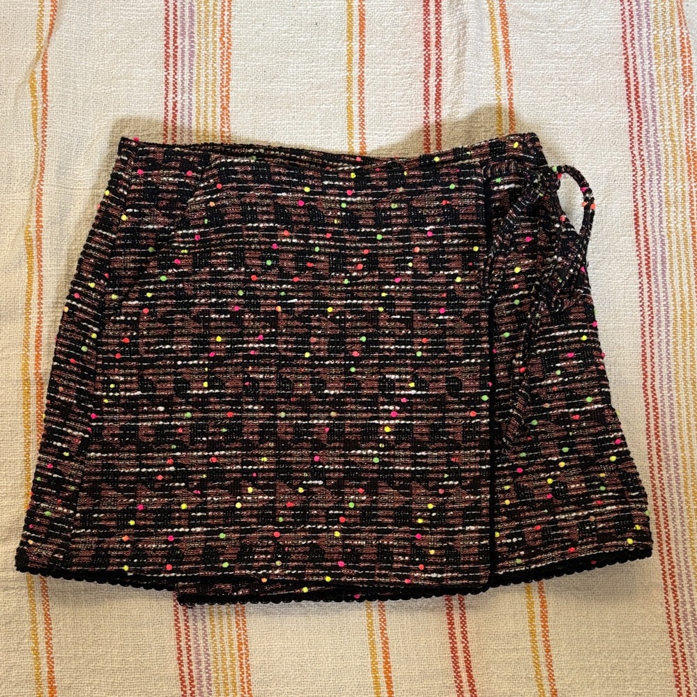 Size 0 - Great Condition - Le Superbe - Multi color Wrap Side Tie Skirt